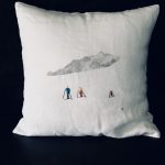 coussin "rando" en lin 40/40 cm